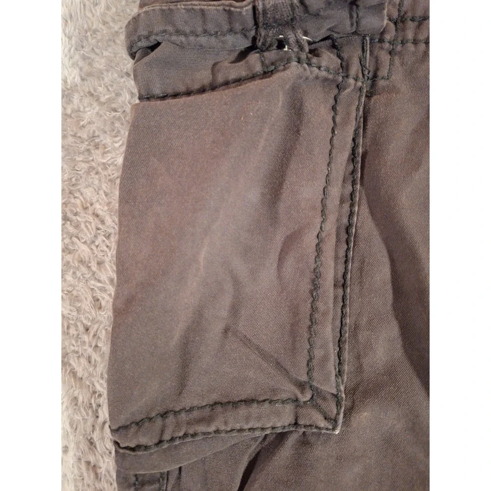 True Religion Anthony Mens Cargo Pants Size 30 Charcoal Grey Straight Drawstring